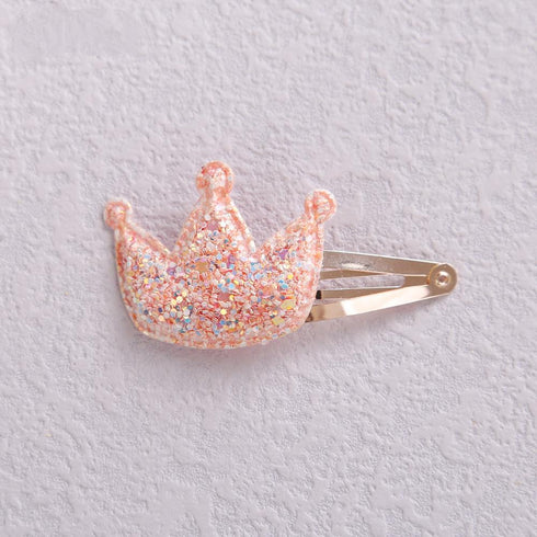 Children's Cartoon Hairpin Cloth Sequin Small Crown 4-color Lovely Princess Side Clip Banger